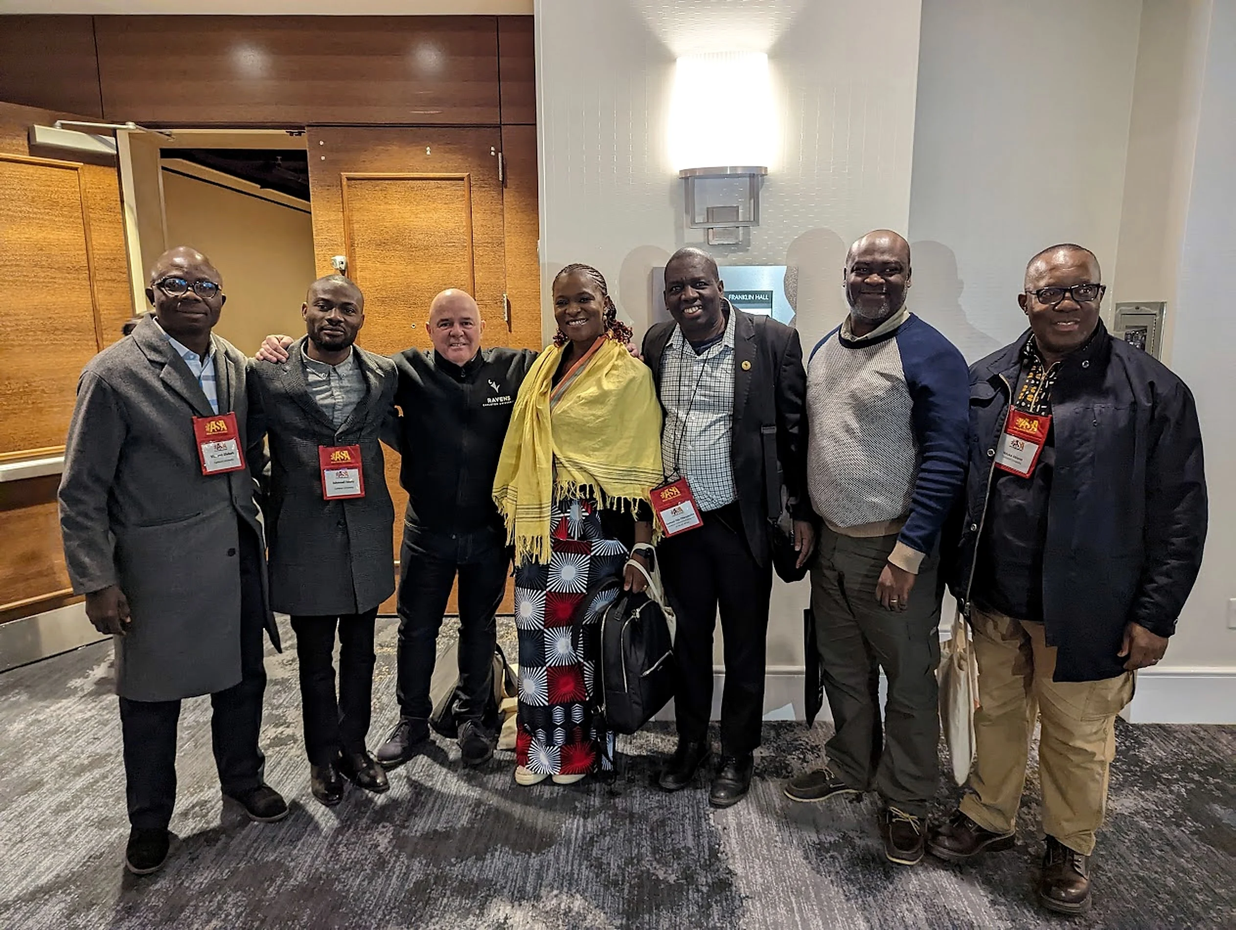 Colleagues from African and Canadian institutions at an academic conference